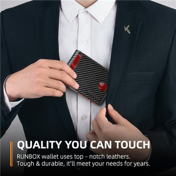 Slim RFID Wallet for Men Leather Bifold Front Pocket Money Clip Card Holder - Picture 6 of 7